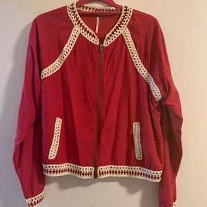 Free People pink bomber jacket